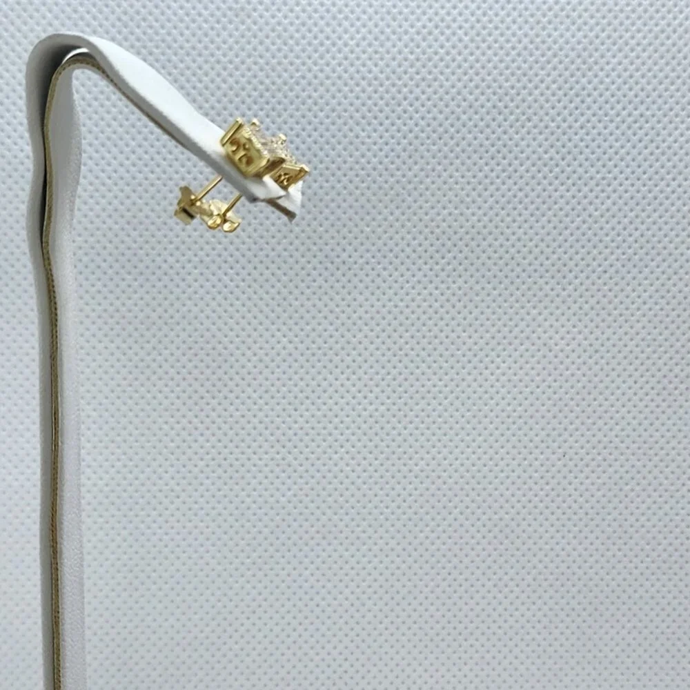 Brand New Sterling Silver 925 Square Cz Earrings